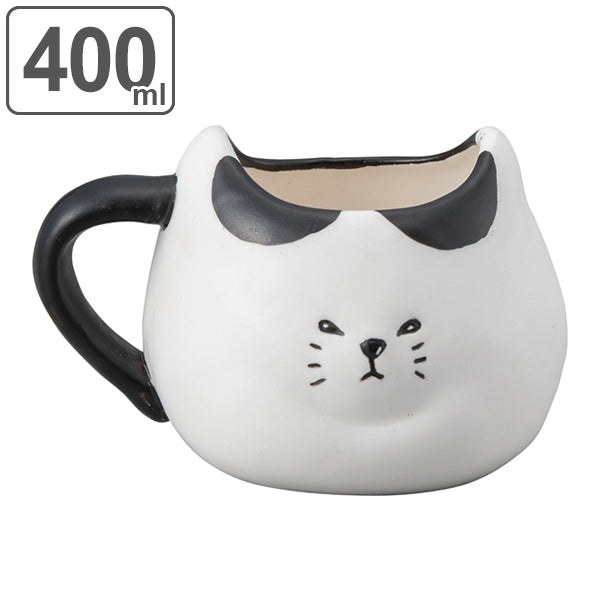 マグカップ 400ml ふてぶてしい猫 ぶちねこ 磁器製 かわいい