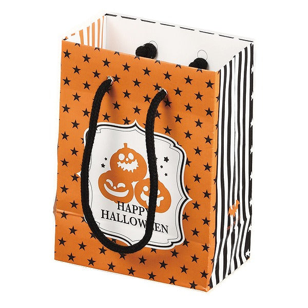 紙袋 1個入 ハロウィン かぼちゃ柄 ラッピング袋 レッツハロウィーン