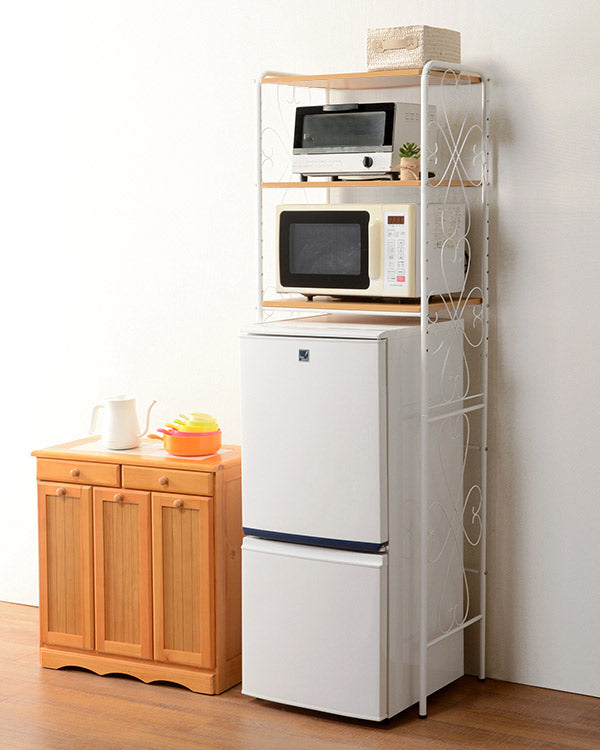 冷蔵庫ラック アイアンフレーム キッチン収納 幅58cm