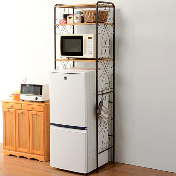 冷蔵庫ラック アイアンフレーム キッチン収納 幅58cm