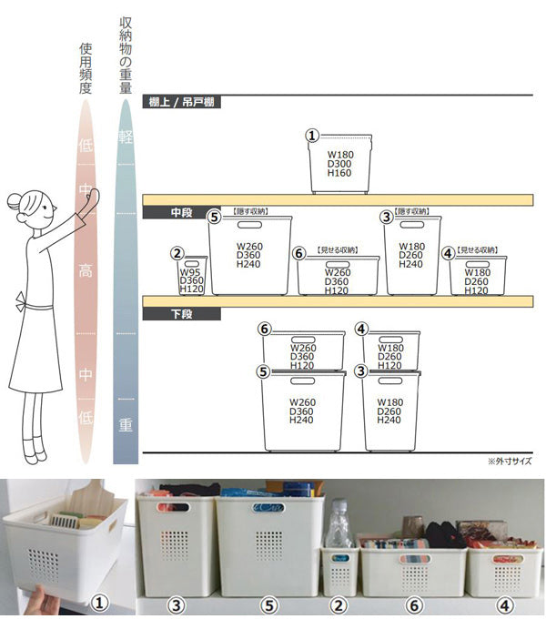 キッチン収納ケース シューノ M 幅18cm 奥行26cm 高さ24cm