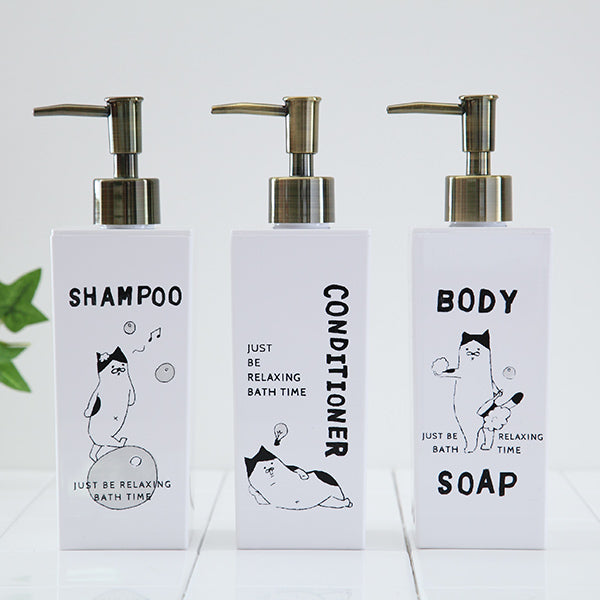 ディスペンサー 加猫さん 詰め替え用ボトル 角型 500ml シャンプー