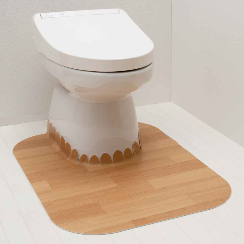 トイレマット 吸着 拭けるトイレマットウッド ロング 60×85cm