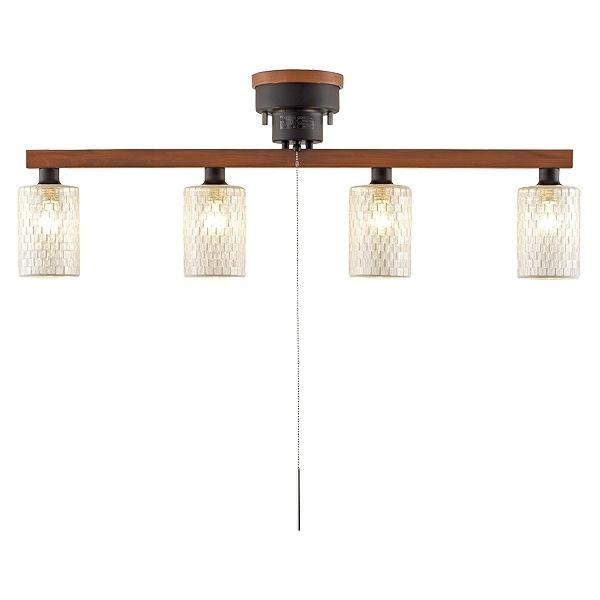 木製　ガラス　4灯シーリングライト 4灯シーリングライト ガラス LED 木製 Owen｜デザイン照明のCROIX