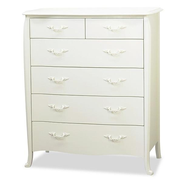 チェスト 5段 ロマンチック クラシック調 BLANC 幅85cm