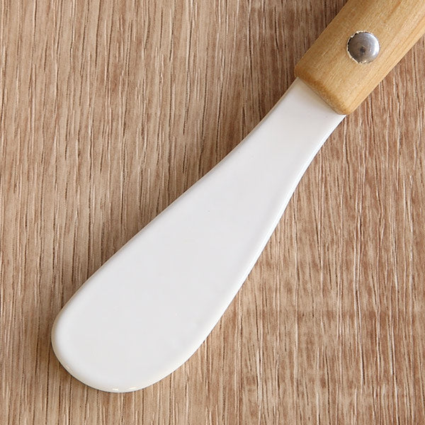 バターナイフ 13cm ナチュラルブラン Natural Blanc ミニバターナイフ ステンレス製 ホーロー 天然木 日本製