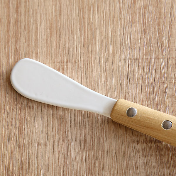 バターナイフ 13cm ナチュラルブラン Natural Blanc ミニバターナイフ ステンレス製 ホーロー 天然木 日本製