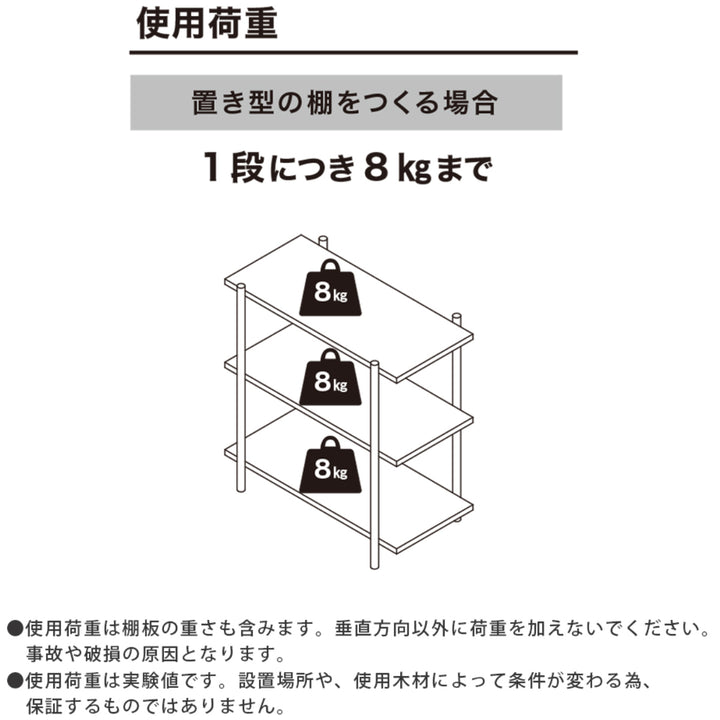 棚受けLABRICOラブリコ丸棒直径30mm対応棚受オフホワイト白