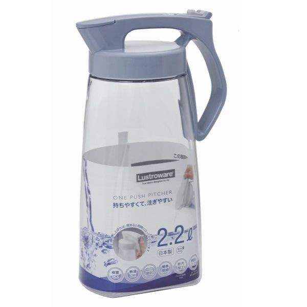 ピッチャー 2.2L 冷水筒 耐熱 横置き ワンプッシュ 水差し 麦茶ポット K-1284