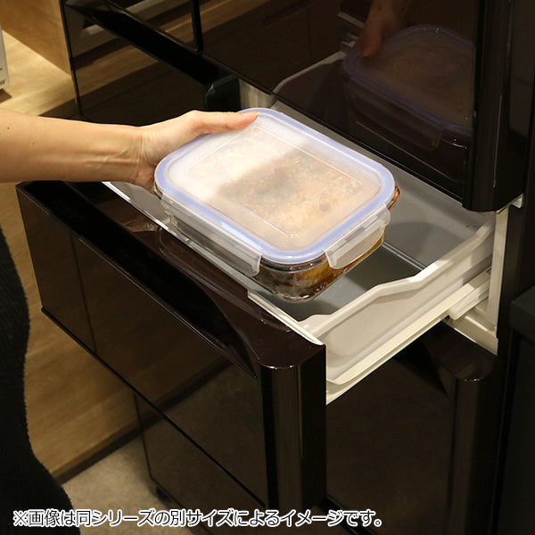 保存容器 ガラス製 350ml 長方形 オーブン・冷凍・食洗器対応 パチッとロック