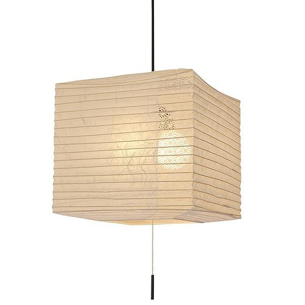 ペンダントライト幅40×奥行40×高さ35cmcubeキューブ雲龍白×麻葉白SPN2-1112