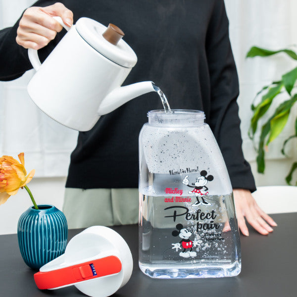 ピッチャー 冷水筒 3L ミッキーマウス ミッキー＆ミニー 耐熱 横置き ワンプッシュ 麦茶ポット
