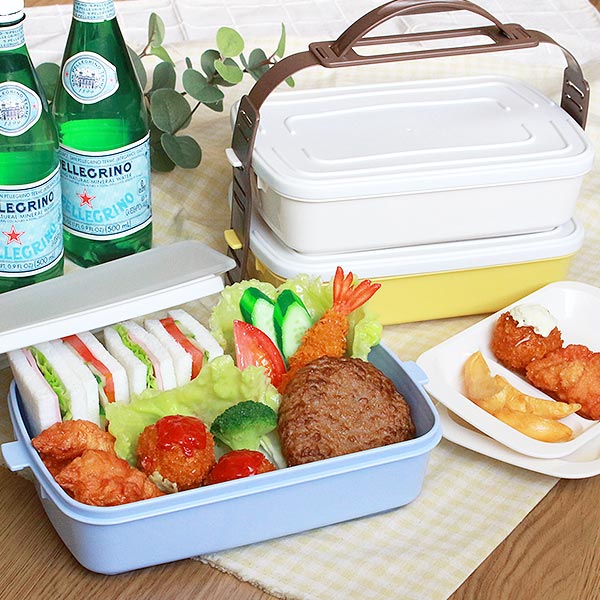 ピクニックランチボックス お弁当箱 3段 取り皿付き フレンズランチ カラフル