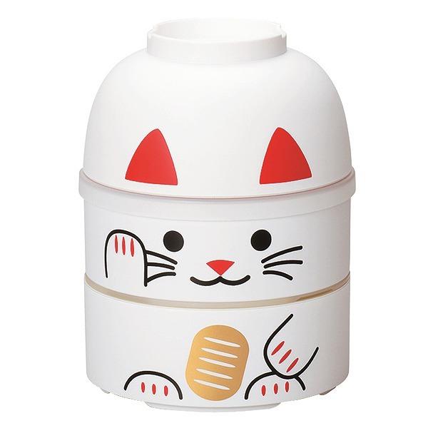 お弁当箱 2段 お椀付き こけし二段弁当 ねこたち まねきねこ HAKOYA 850ml ランチボックス