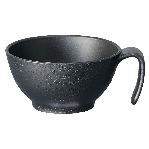 汁椀 340ml 持ちやすい 木製風 ハンドル付 介護 食器 プラスチック製 日本製