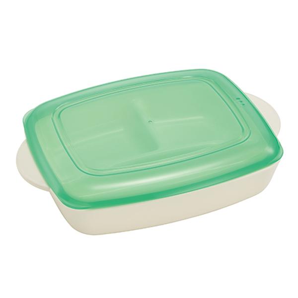 ランチプレート プラスチック 食器 フタ付きランチプレート 深め 角型 プレート 仕切り付き シニアベーシック