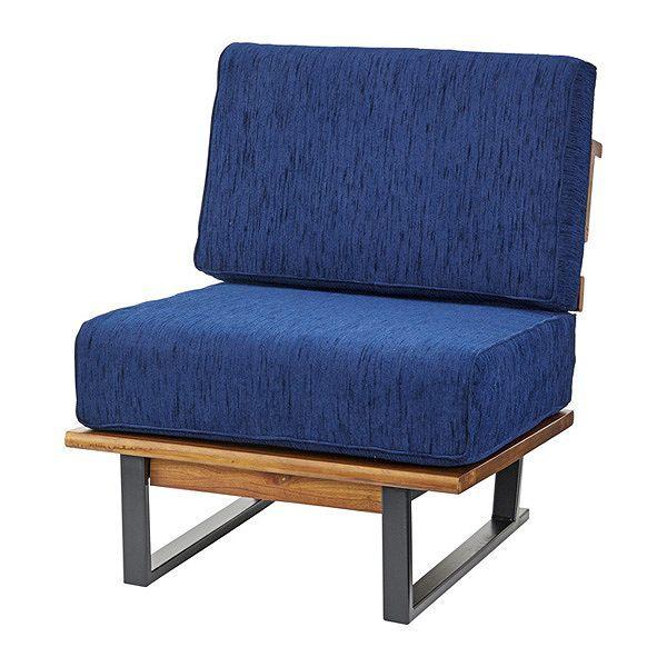ソファ 幅62cm 1人掛 木製 天然木 ファブリック クッション スチール脚
