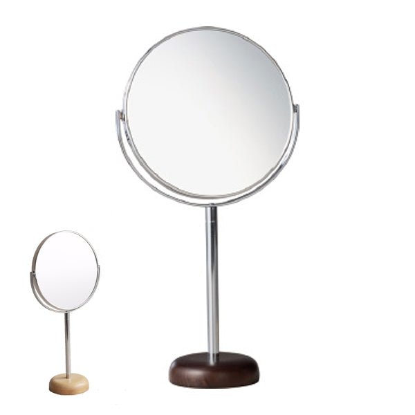 ミラー 高さ31.6cm 6インチ 卓上 両面 スタンドミラー 拡大鏡 木製 天然木 鏡 かがみ 化粧鏡