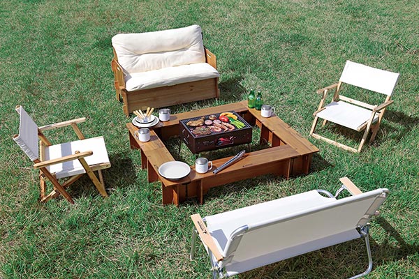 CAPTAIN　STAG キャプテンスタッグ アウトドア CSクラシックス Fire＆Grillテーブルセット＜6p＞ キャンプ テーブル BBQ バーベキュー 焚き火 テーブルセット UP1048 アウトドアテーブル Fire&Grillテーブルセット 6点 CSクラシックス