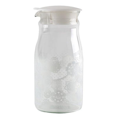 ピッチャー 900ml 冷水筒 レース スリム 水差し ガラス製