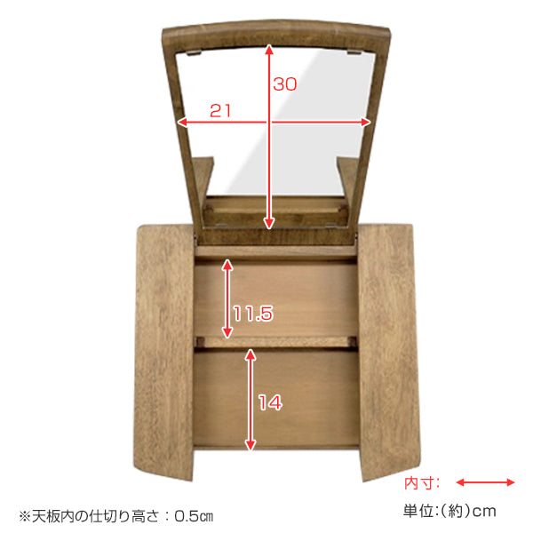 サイドテーブル 幅40cm ミラー付き ドレッサー 化粧台 コスメ 収納