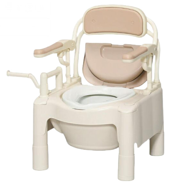 ポータブルトイレ 標準便座 高さ49cm トランスファーボード付 ちびくまくん 介護用 FX-CPはねあげ 日本製