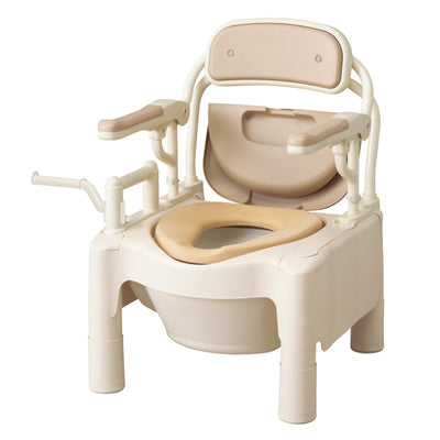 ポータブルトイレ ソフト便座 高さ49cm ちびくまくん 介護用 FX-CPはねあげ 日本製