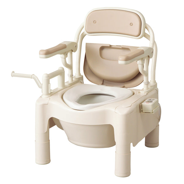 ポータブルトイレ 暖房便座 高さ49cm ちびくまくん 介護用 FX-CPはねあげ 日本製