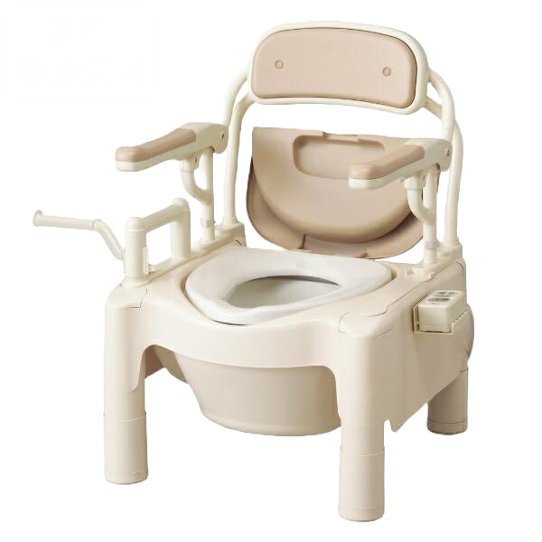 ポータブルトイレ 暖房便座 高さ49cm 快適脱臭 トランスファーボード付 ちびくまくん 介護用 FX-CPはねあげ 日本製