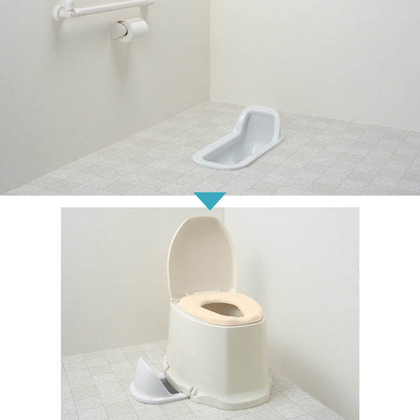 リフォームトイレ 和式トイレ用 ソフト便座 補高スペーサー 8cm 段差なし 工事不要 据置式 サニタリエース SD 介護用品