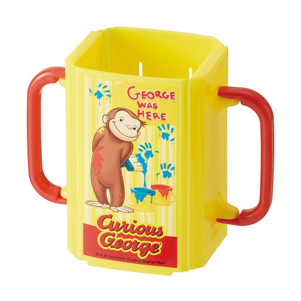ドリンクホルダー 紙パックホルダー おさるのジョージ 両手 ハンドル付き 子供用 キャラクター -1