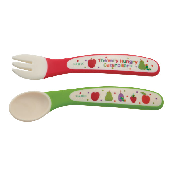 スプーン フォーク セット はらぺこあおむし 子供用 プラスチック製 キャラクター （ 食器 ベビースプーン ベビーフォーク ）