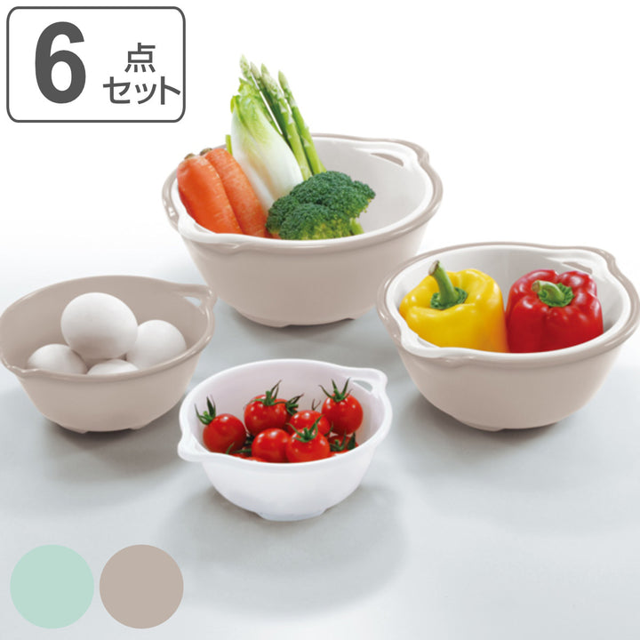 ザル＆ボウル6点セットFLAT日本製