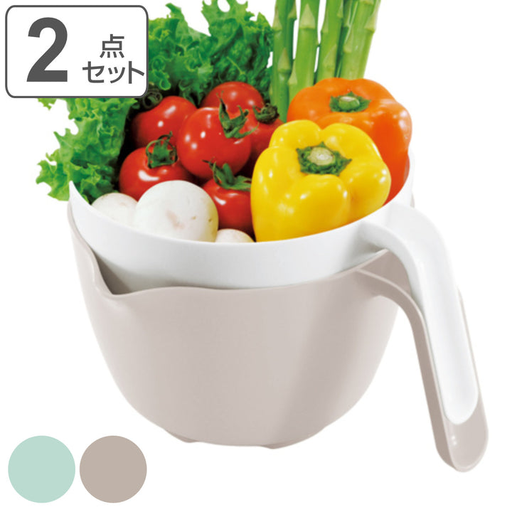 ザル＆ボウル2点セット深型取っ手付きCURU日本製