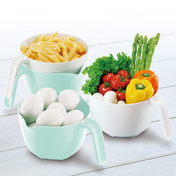 ザル＆ボウル2点セット深型取っ手付きCURU日本製