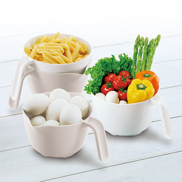 ザル＆ボウル2点セット深型取っ手付きCURU日本製