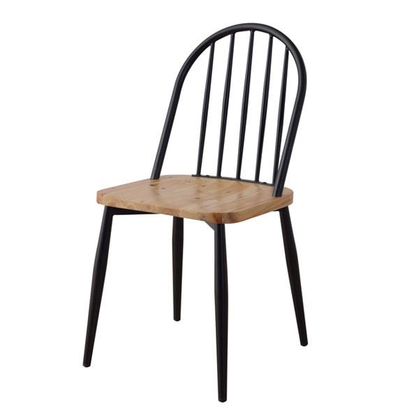 チェア 座面高46cm スチール 木製 天然木 木目 椅子 イス チェアー ダイニングチェア