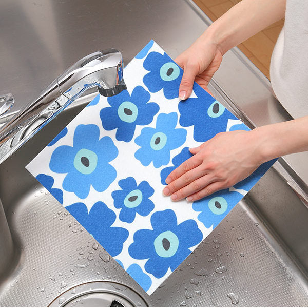 タイルマット 洗える吸着マット 床暖房対応 フリーカット 29×29cm フラワー 9枚 -5