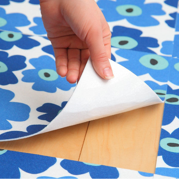 タイルマット 洗える吸着マット 床暖房対応 フリーカット 29×29cm フラワー 9枚 -7