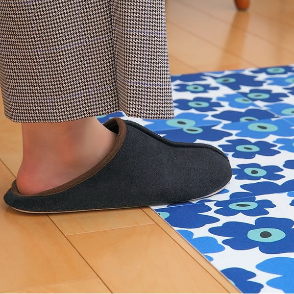 タイルマット 洗える吸着マット 床暖房対応 フリーカット 29×29cm フラワー 9枚 -8