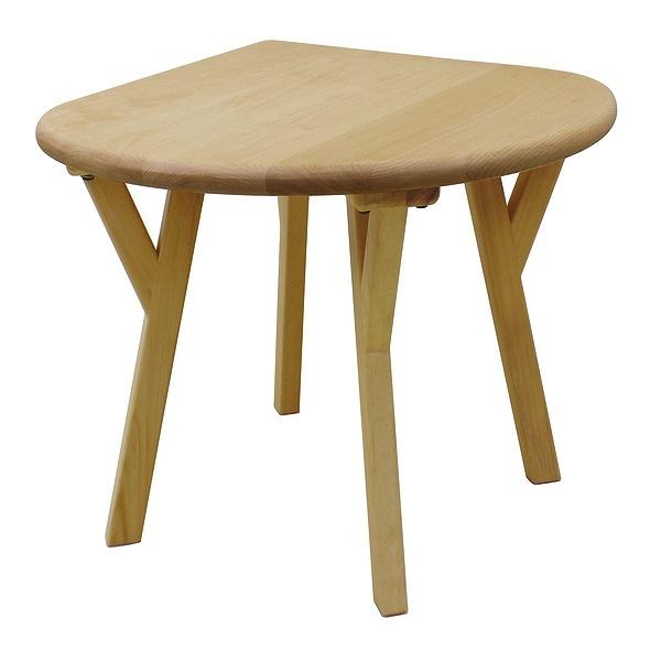 サイドテーブル 幅60cm 木製 天然木 無垢材 テーブル 扇形 ソファサイド カフェテーブル コーナーテーブル