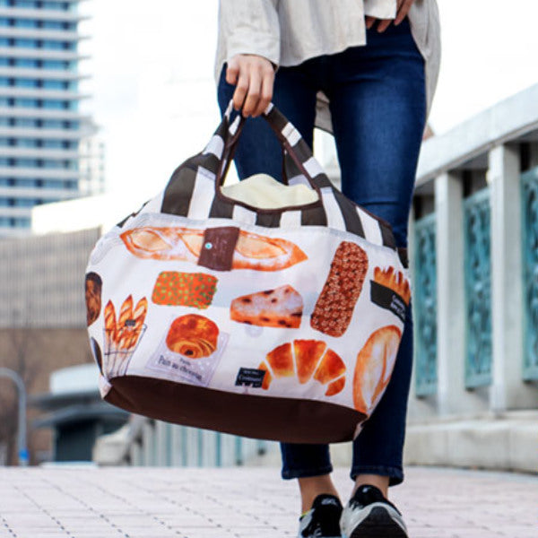 エコバッグ レジカゴ型 折り畳み式 ショッピングバスケットバッグ Bread
