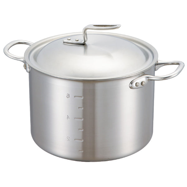 新品】中尾アルミ製作所 配送 ニューキングデンジ 半寸胴鍋 18cm(3.3L