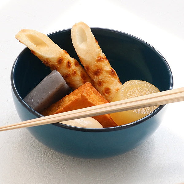 どんぶり 19cm 藍彩 プラスチック 麺鉢 皿 食器 山中塗り 日本製