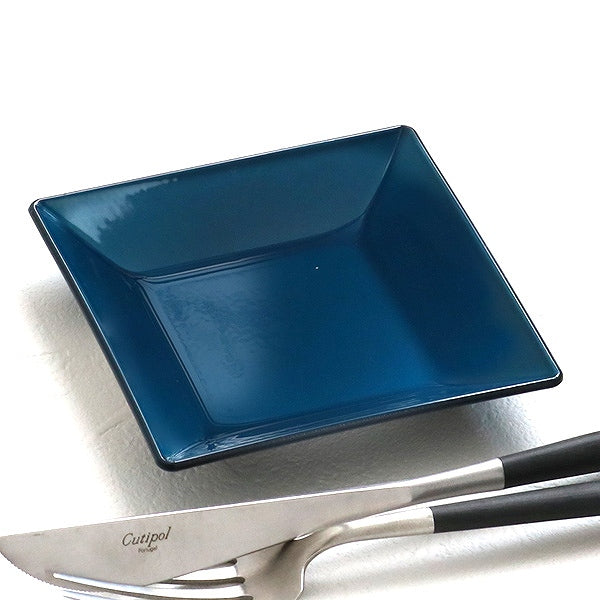 プレート 角皿 10cm 藍彩 クリーンコート プラスチック 皿 食器 山中塗り 日本製