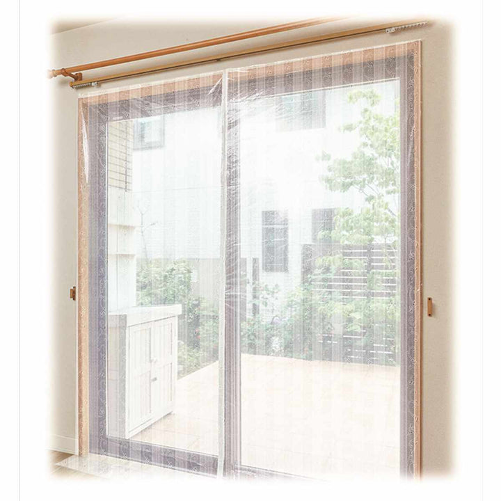 窓まるごと 冷気ガードシート 幅200×高さ225cm ラインレース柄 -4