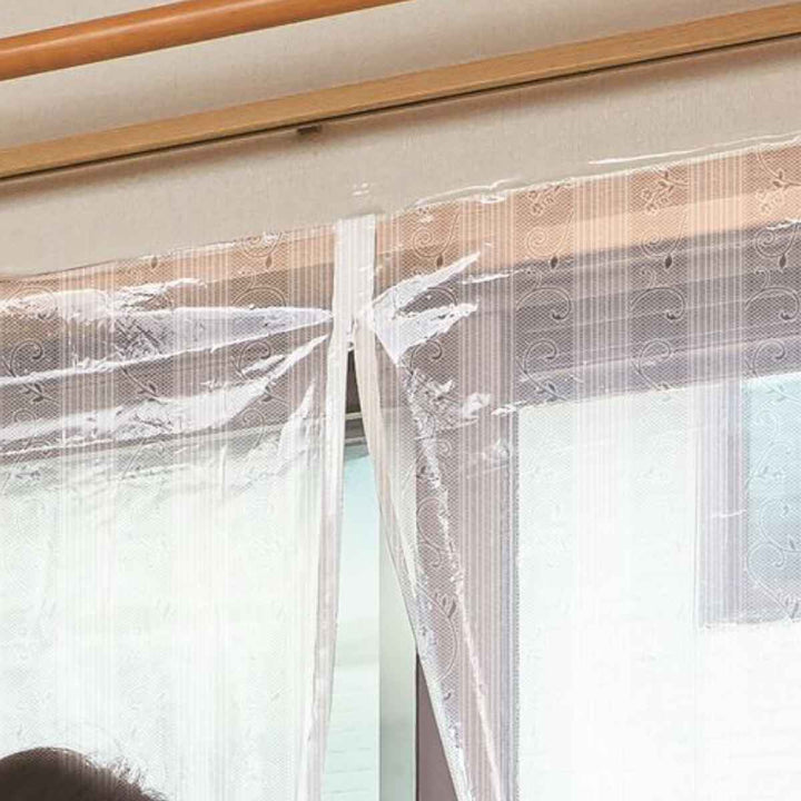 窓まるごと 冷気ガードシート 幅200×高さ225cm ラインレース柄 -5