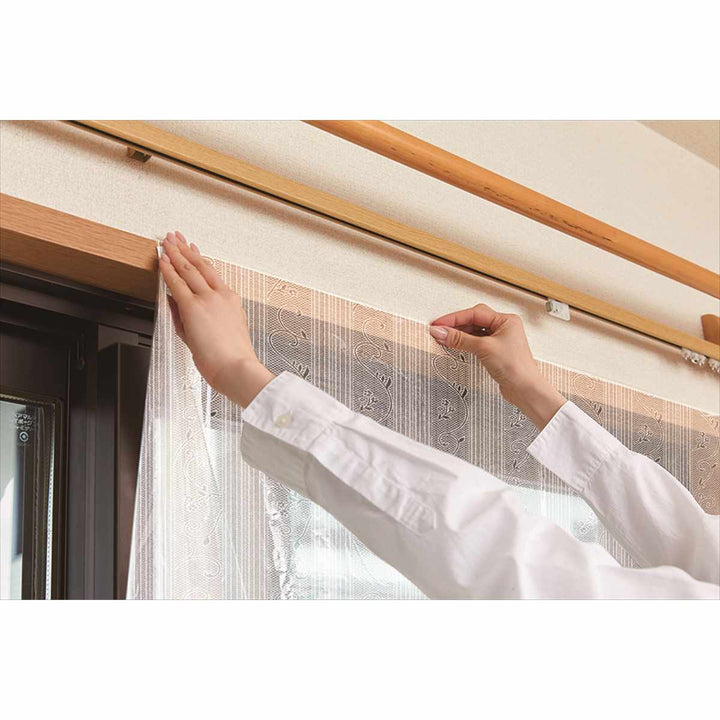 窓まるごと 冷気ガードシート 幅200×高さ225cm ラインレース柄 -10