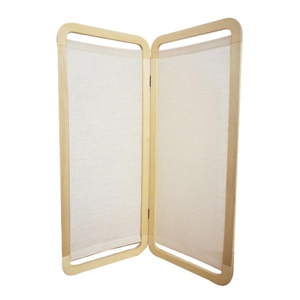 パーテーション2連衝立スマホ型すだれ麻天然木日本製