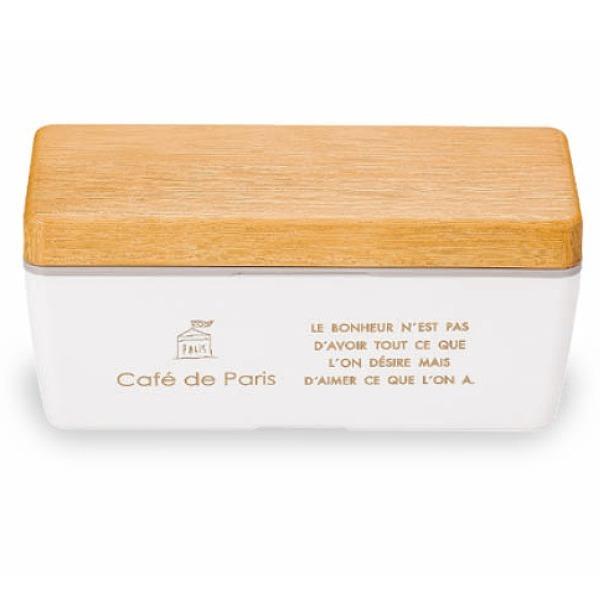 お弁当箱 1段 保冷剤付き 木目BCランチ Cafe de Paris 600ml ランチボックス